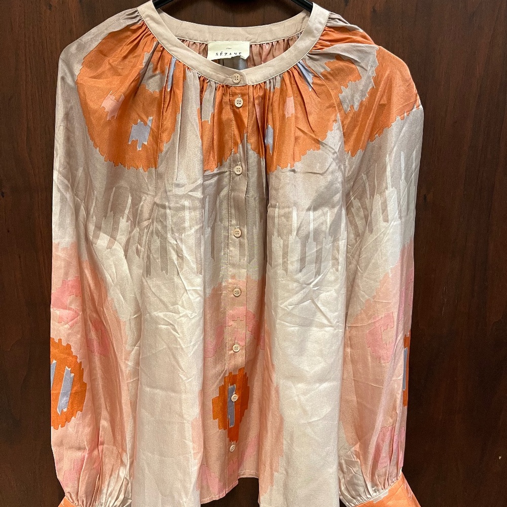 Sezane Lealys Shirt in Pink Sand
